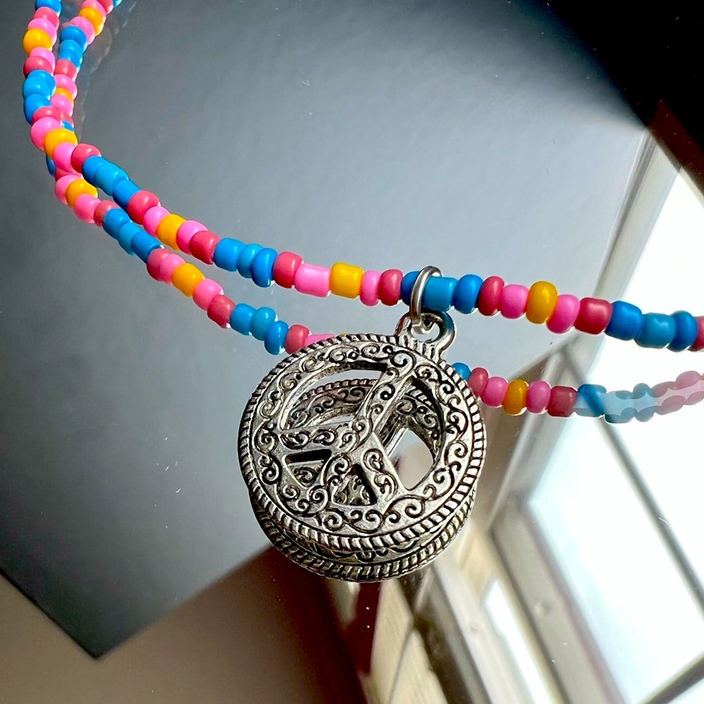peace beaded choker